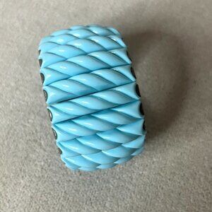 Leru Expandable Bar Sky Blue Cuff Bracelet 1960s Vintage